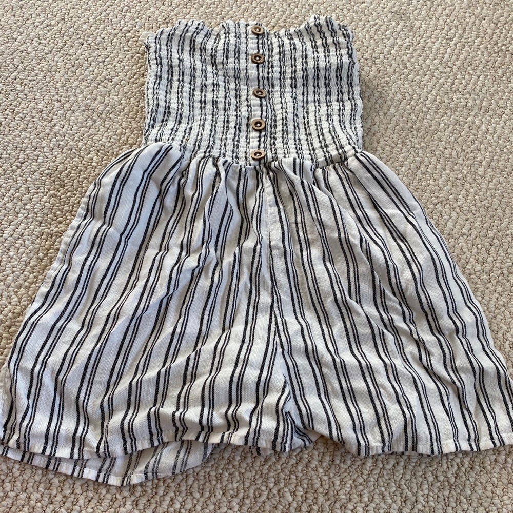 Garage Black and White Striped Romper, Size XS